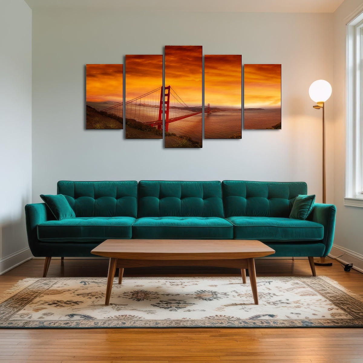 Golden Gate Bridge Sunset Wall Art