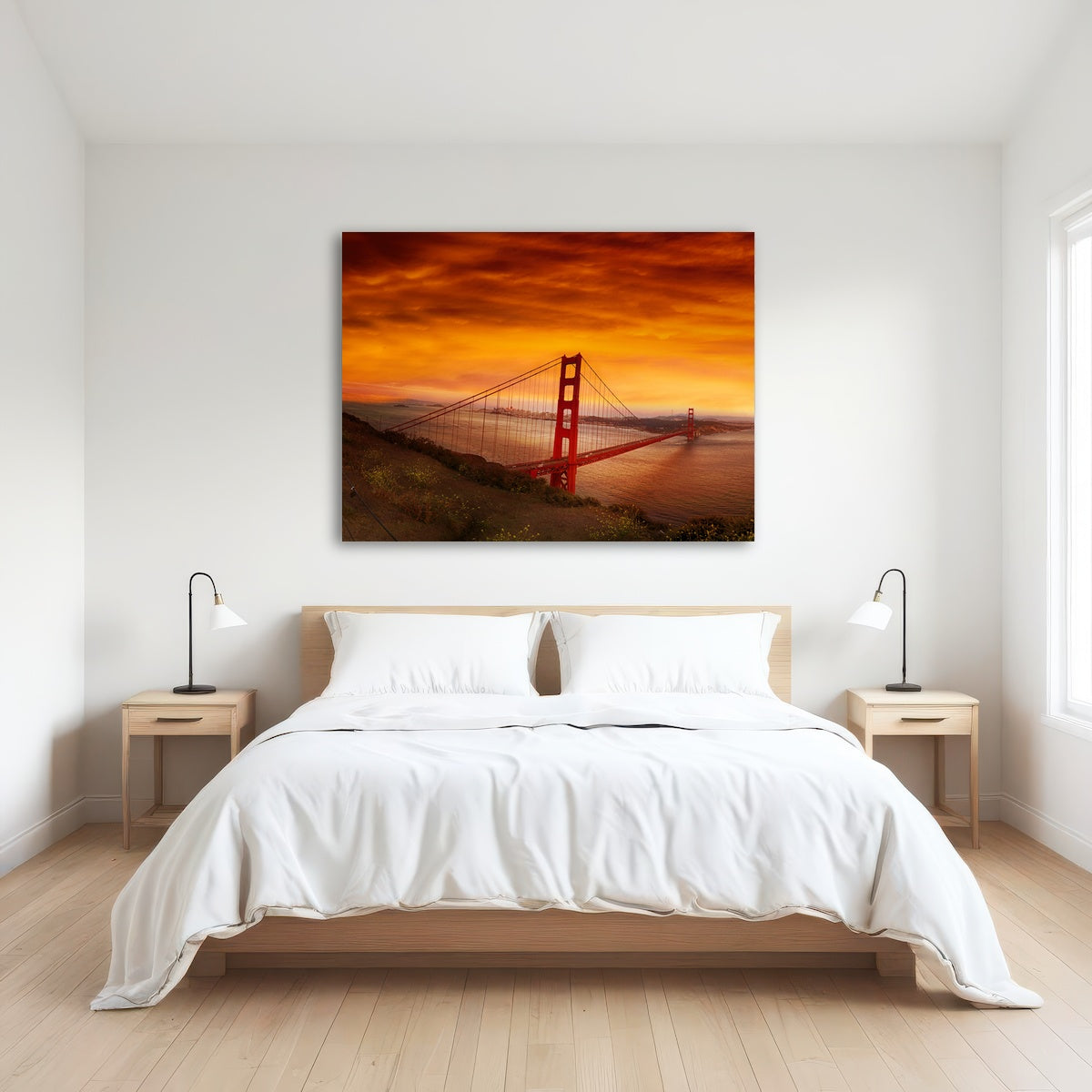 Golden Gate Bridge Sunset Wall Art
