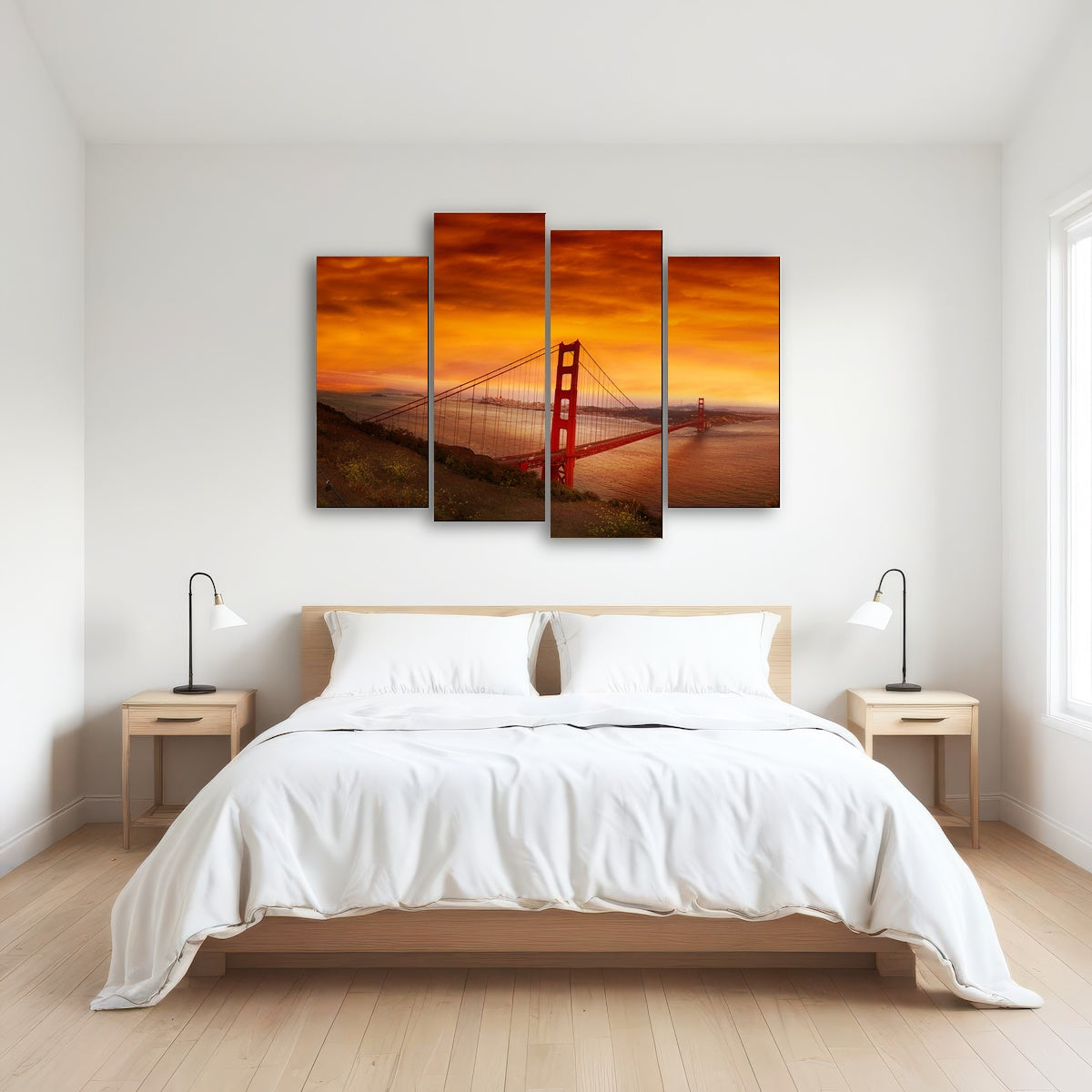 Golden Gate Bridge Sunset Wall Art