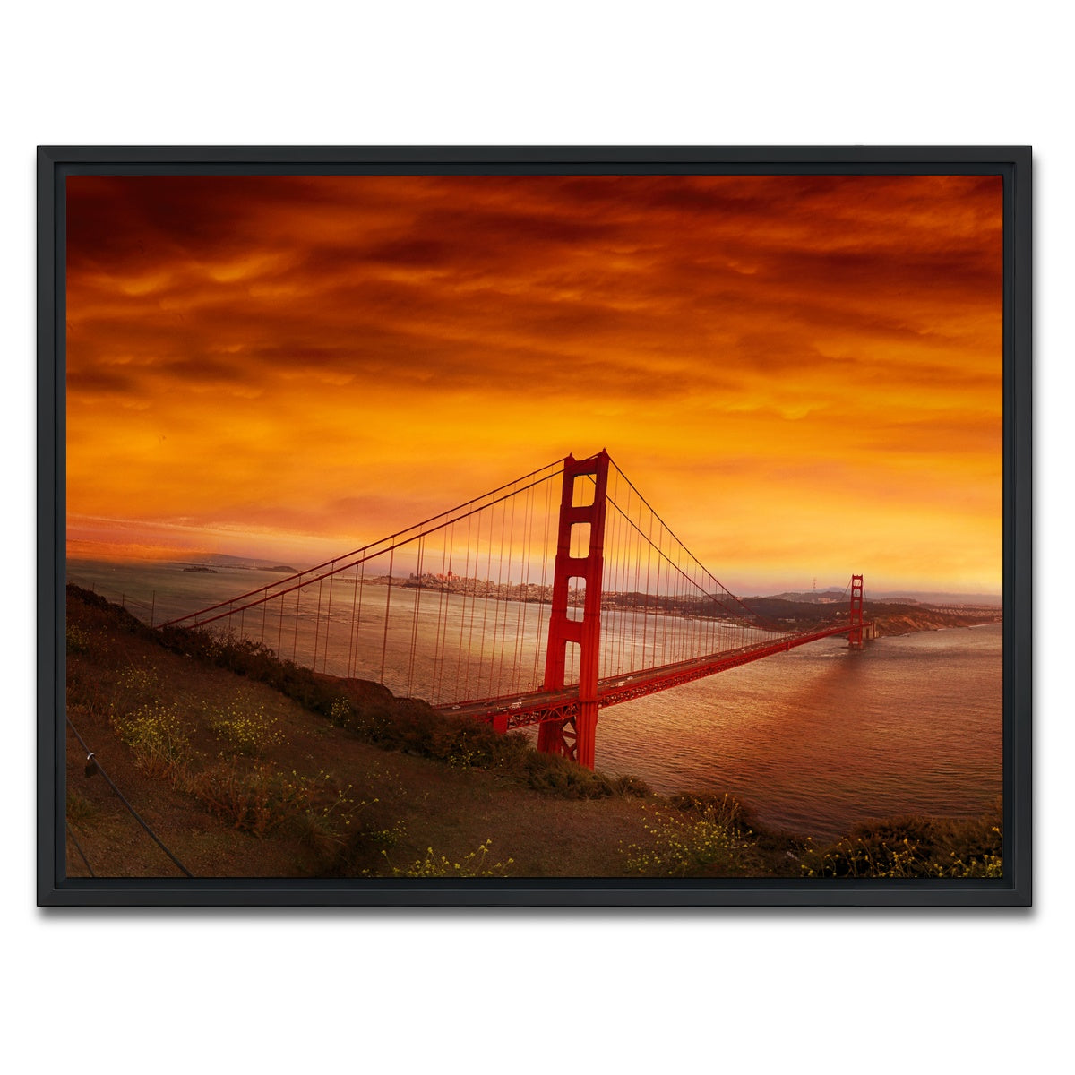 Golden Gate Bridge Sunset Wall Art