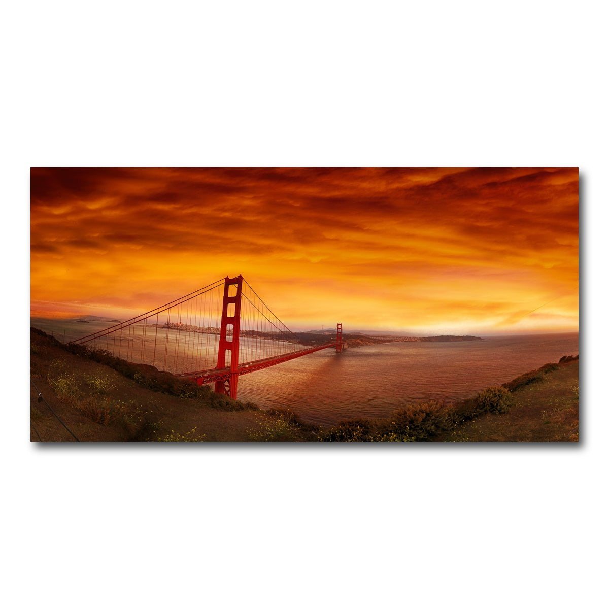 Golden Gate Bridge Sunset Wall Art