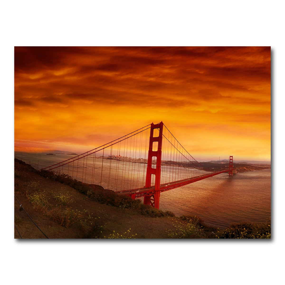 Golden Gate Bridge Sunset Wall Art
