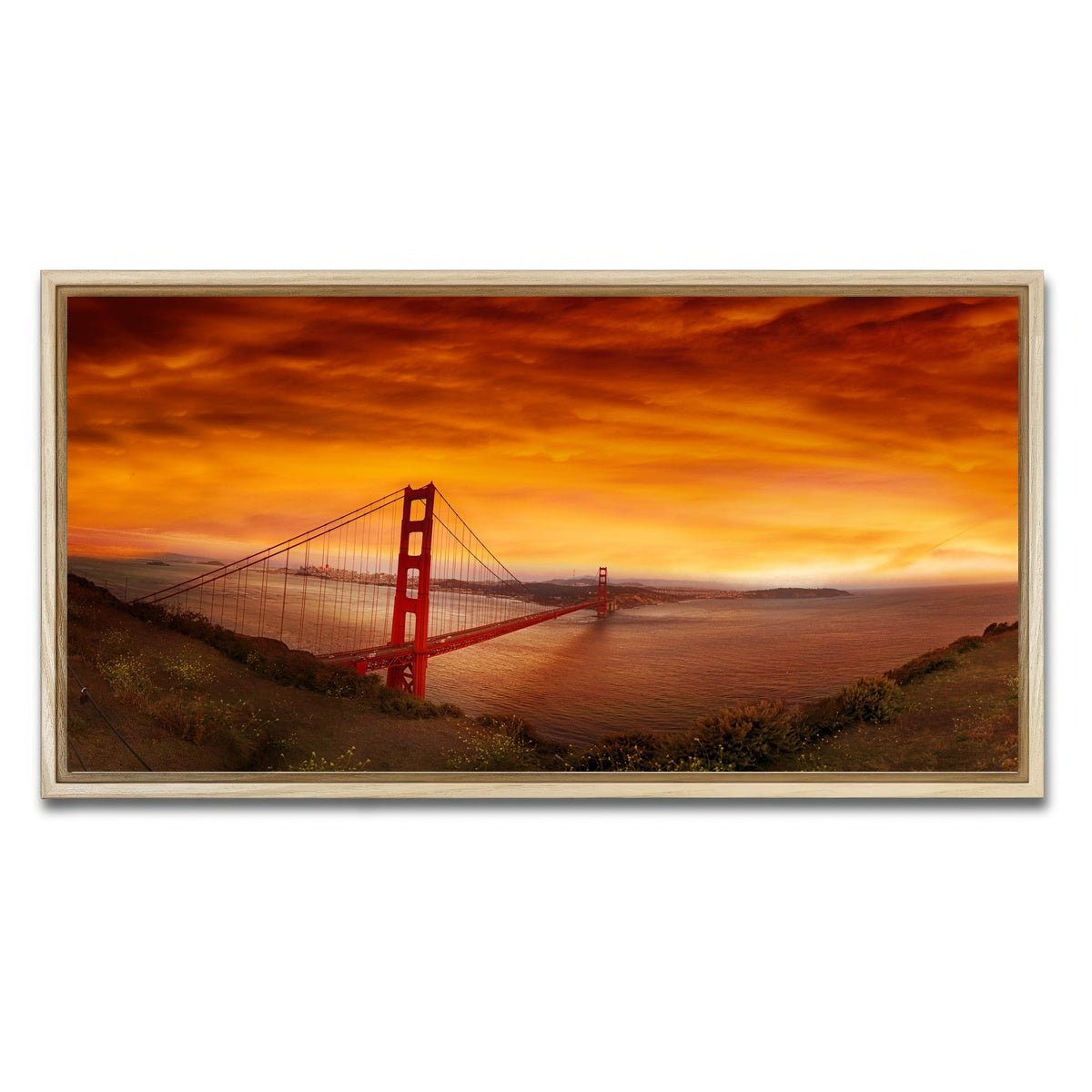 Golden Gate Bridge Sunset Wall Art