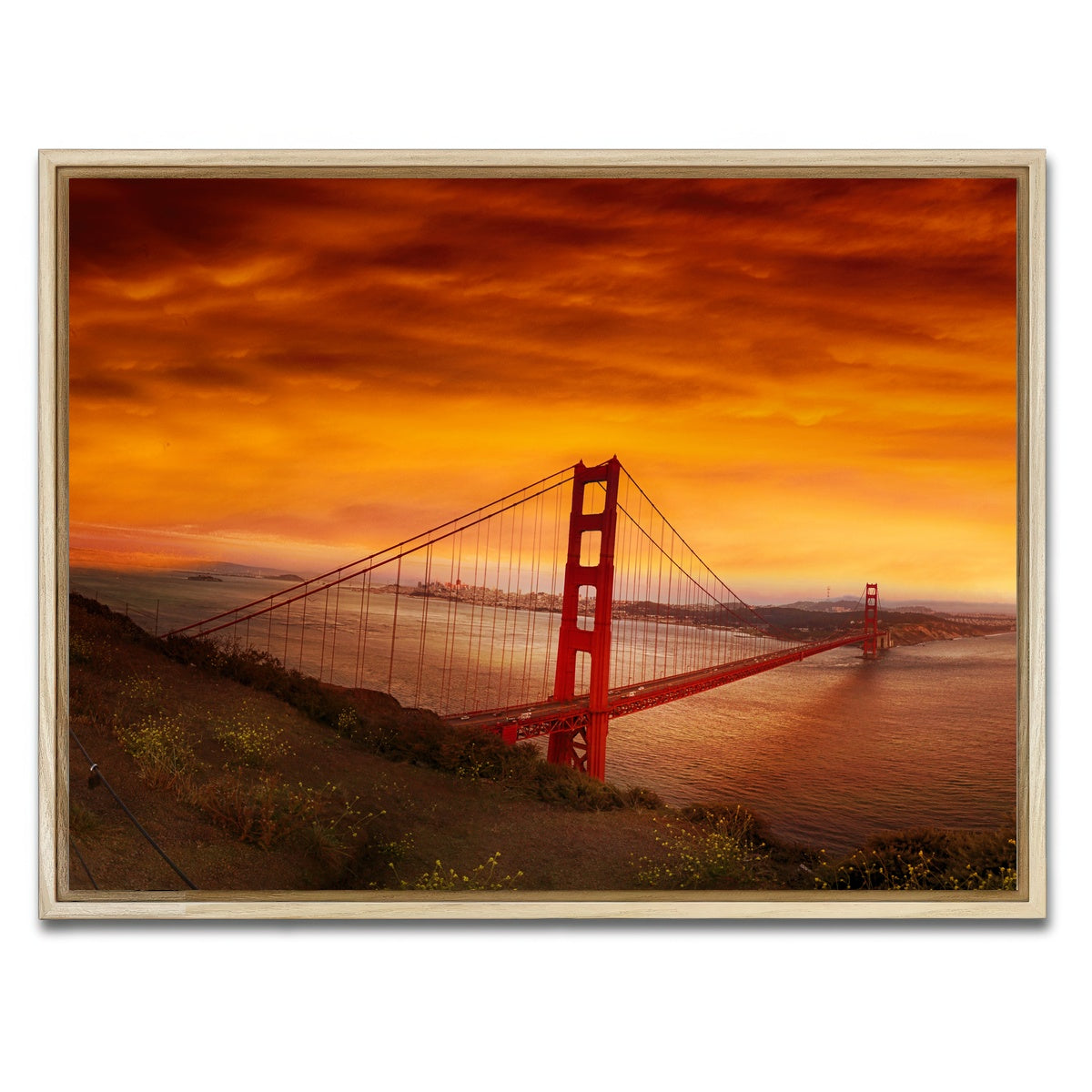 Golden Gate Bridge Sunset Wall Art