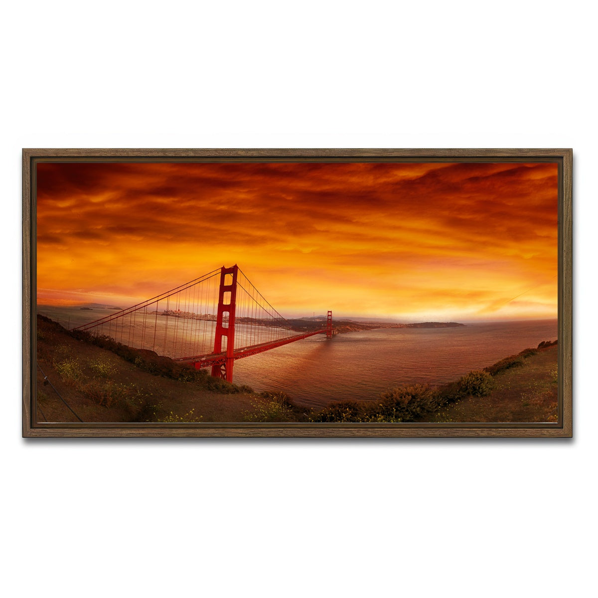 Golden Gate Bridge Sunset Wall Art