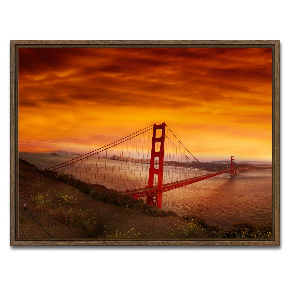 Golden Gate Bridge Sunset Wall Art