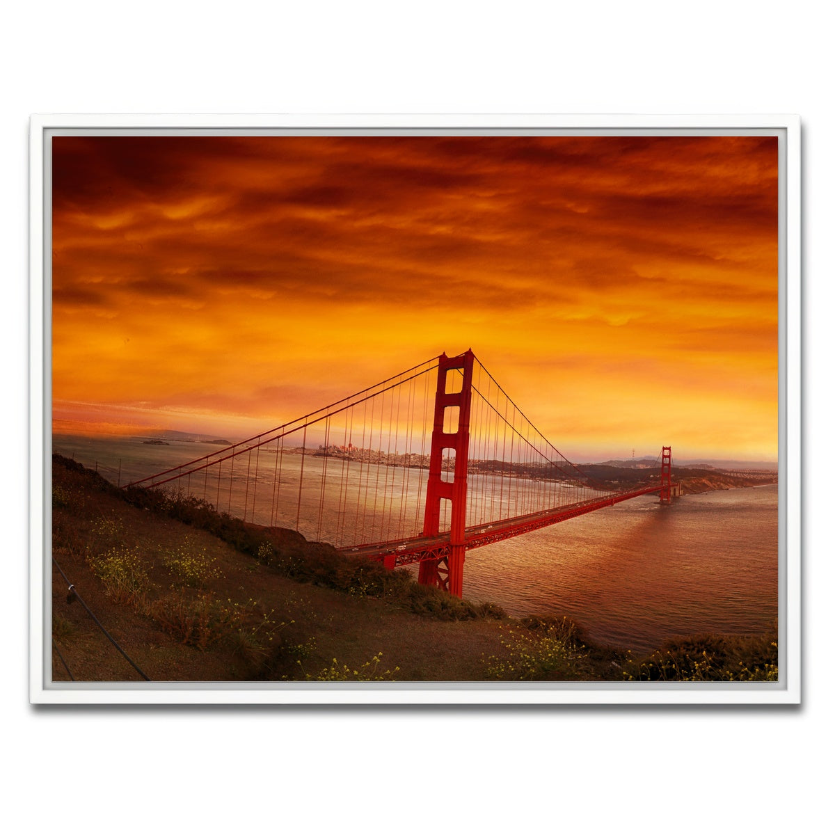 Golden Gate Bridge Sunset Wall Art