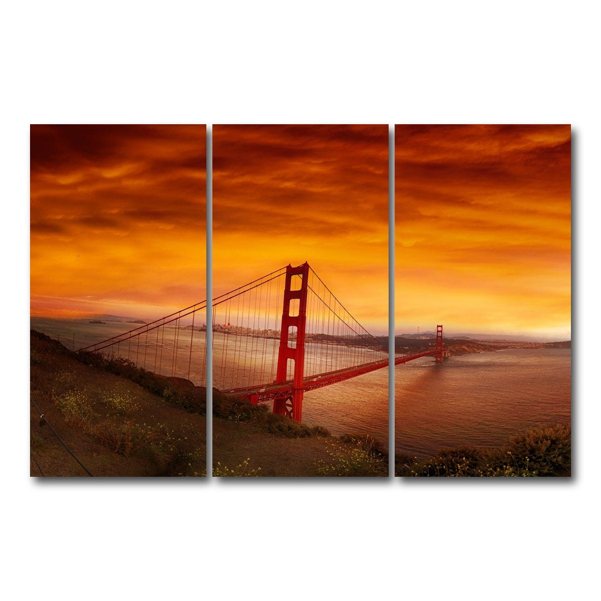 Golden Gate Bridge Sunset Wall Art