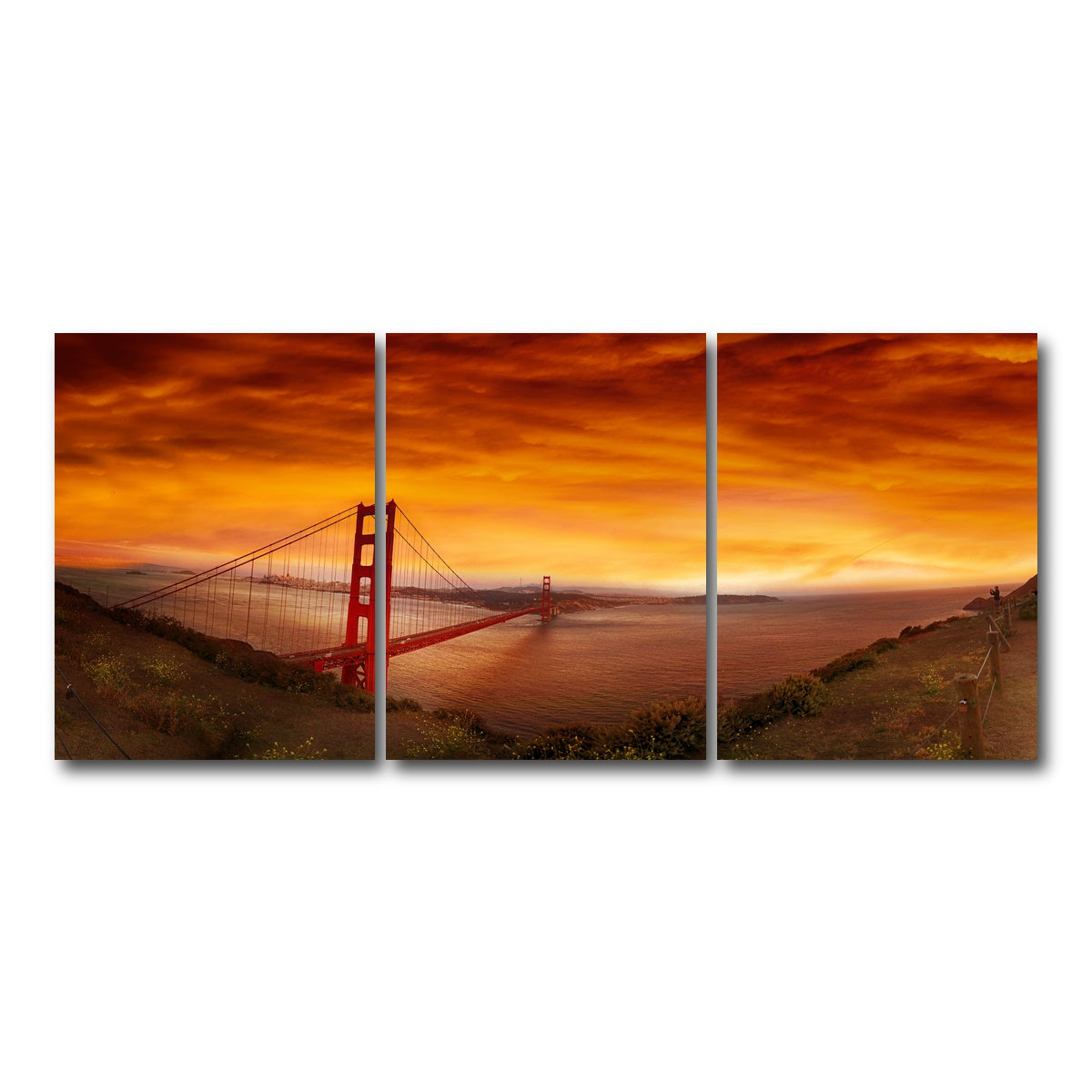 Golden Gate Bridge Sunset Wall Art