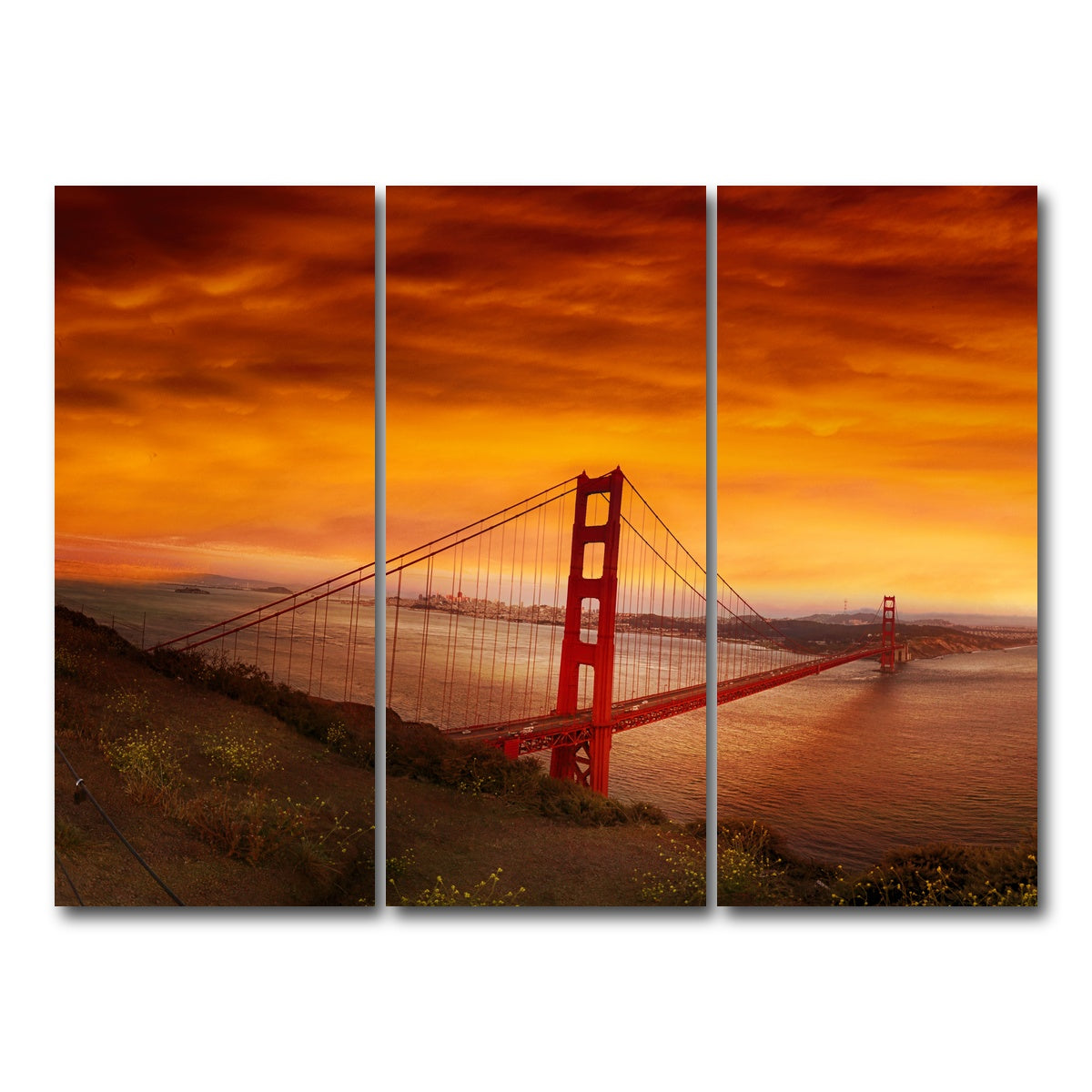 Golden Gate Bridge Sunset Wall Art