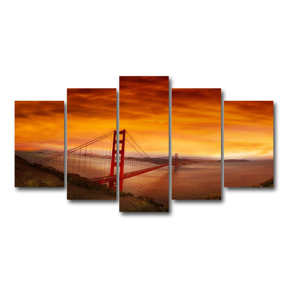 Golden Gate Bridge Sunset Wall Art