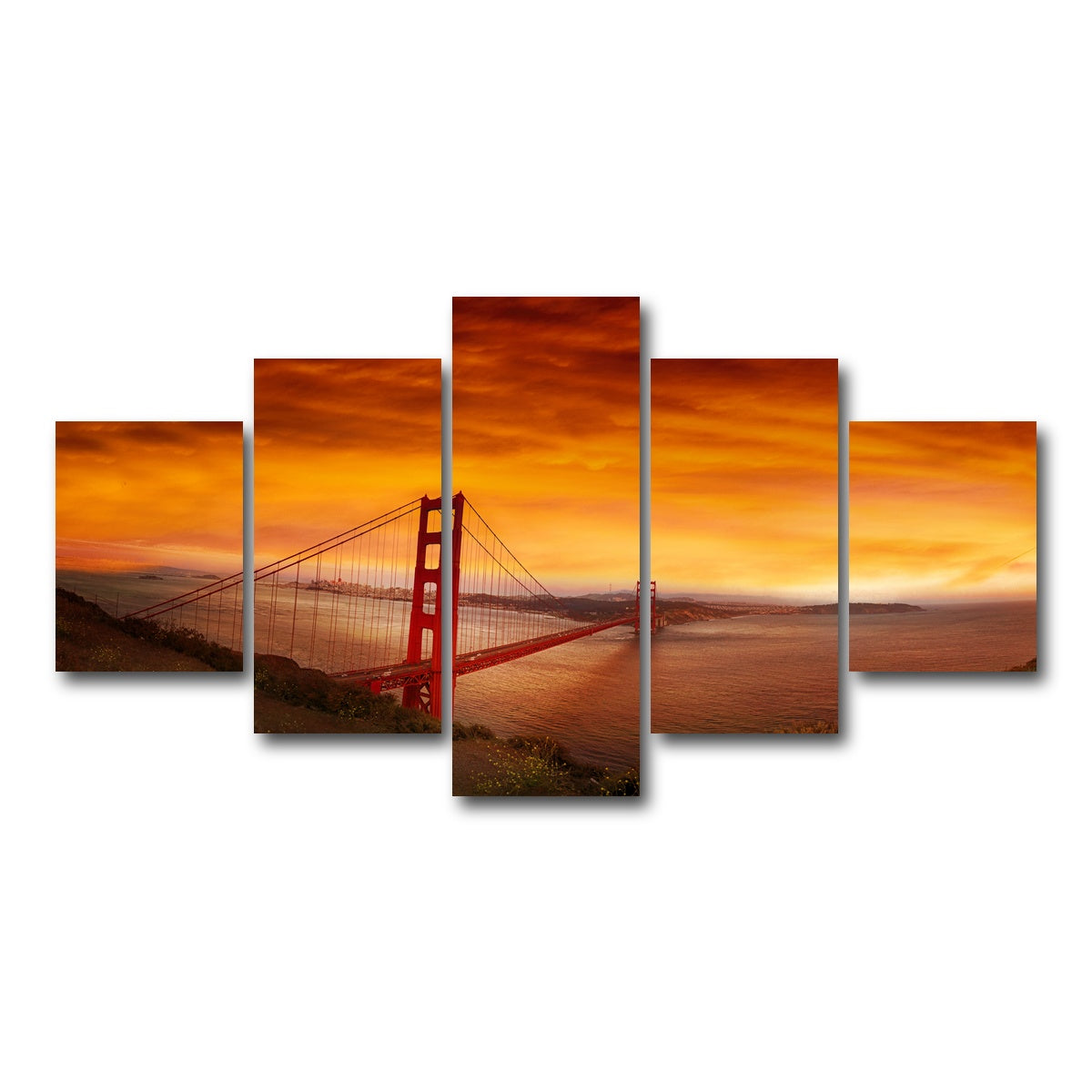 Golden Gate Bridge Sunset Wall Art