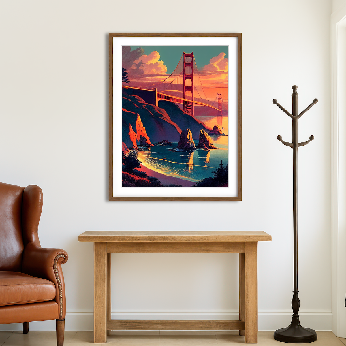 Golden Gate Bridge at Sunset Wall Art