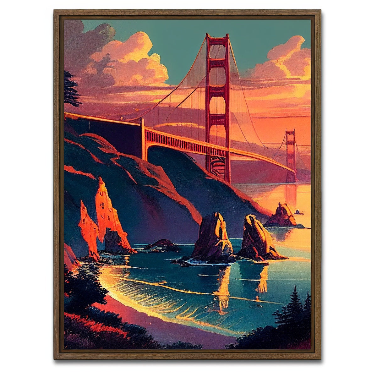 Golden Gate Bridge at Sunset Wall Art