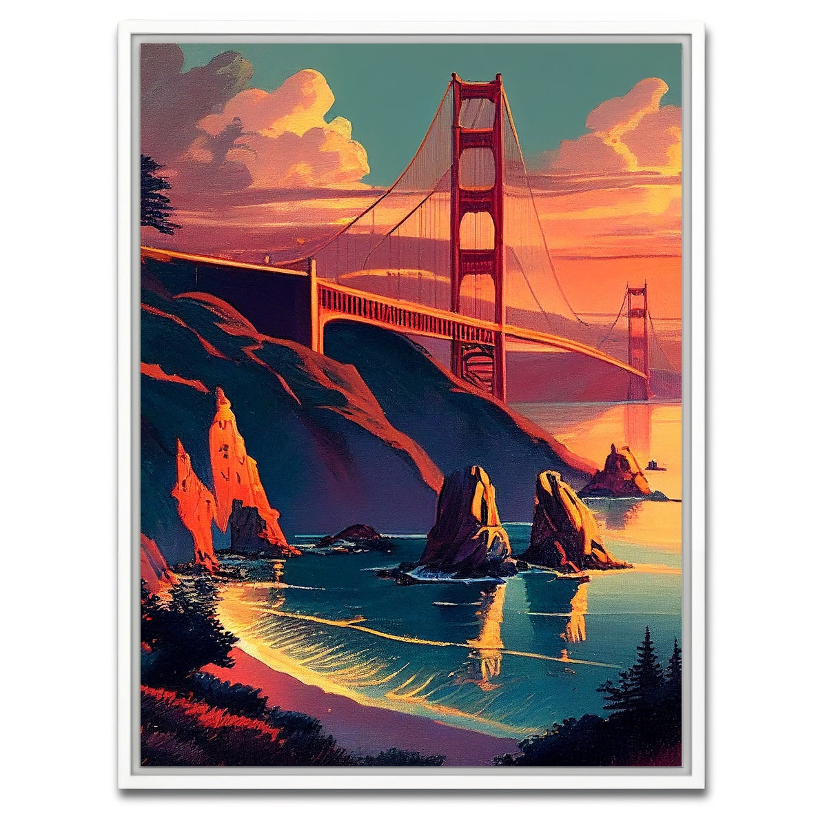 Golden Gate Bridge at Sunset Wall Art