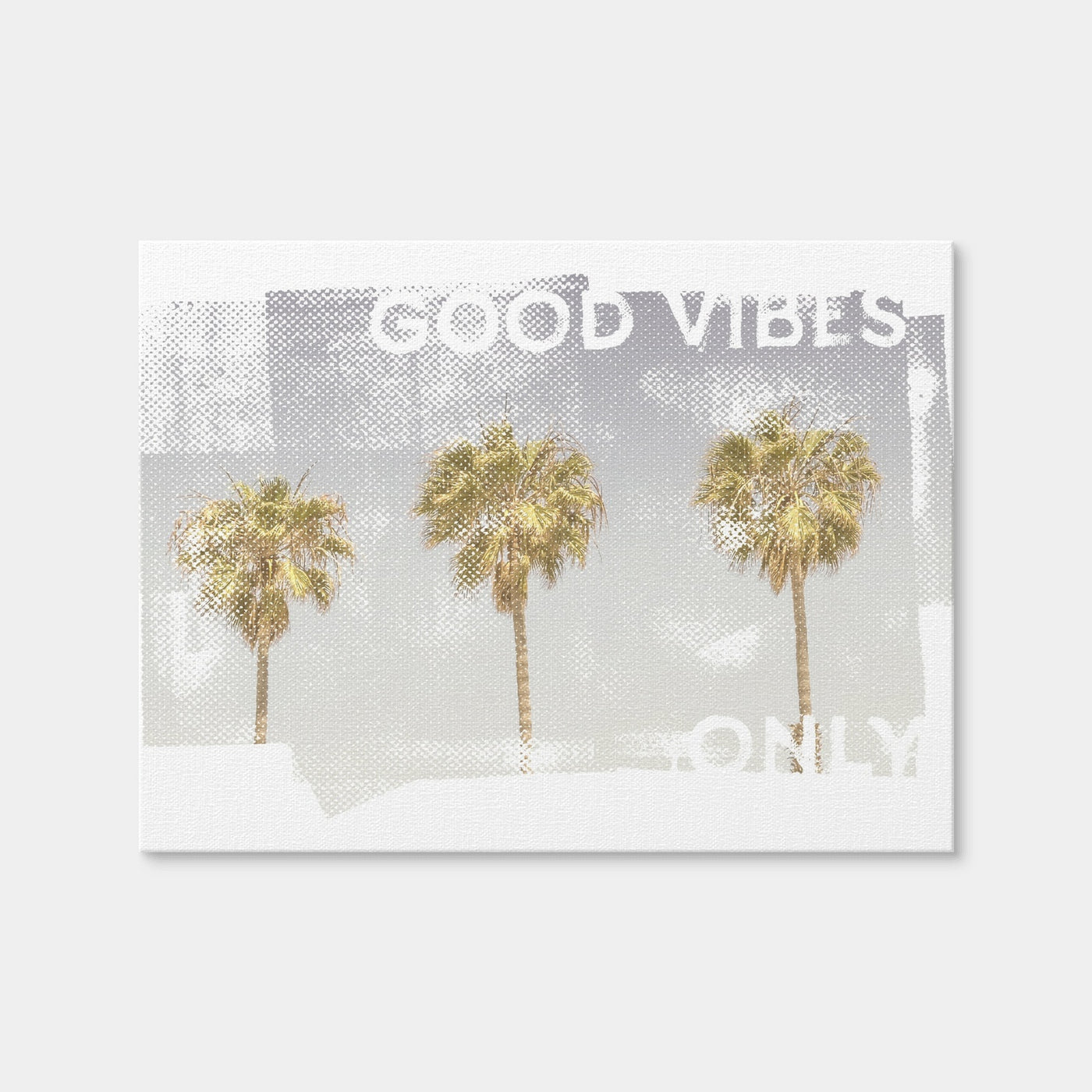 AUTO-MOCKUP WHITE | Good Vibes Vintage Palm Trees | 1 Piece | Gallery Wrap Canvas | group=4x3