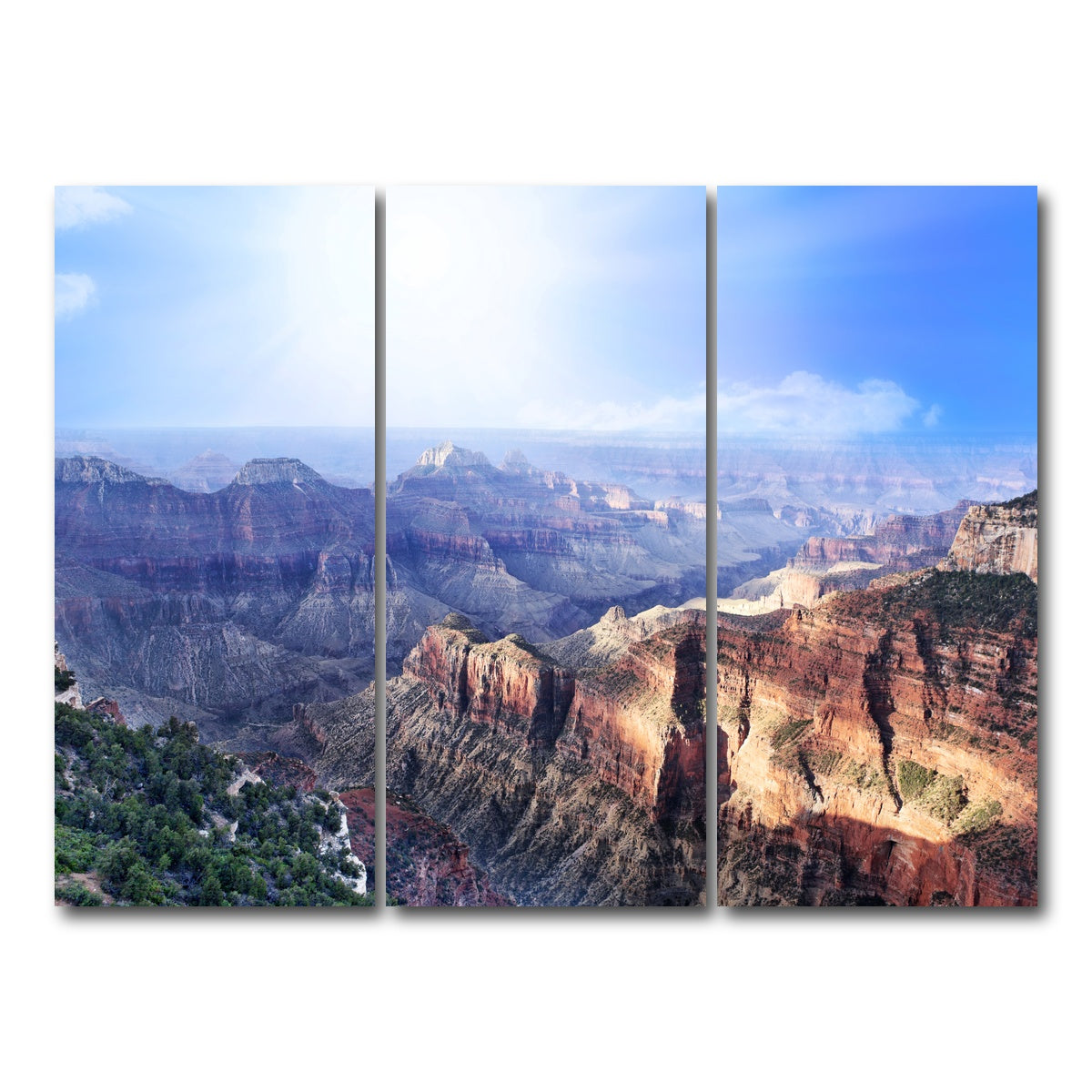 AUTO-MOCKUP WHITE | Grand Canyon Looking From The North Rim | 3 Piece | Gallery Wrap Canvas | group=8x18