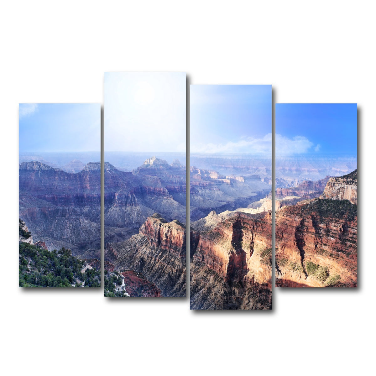 AUTO-MOCKUP WHITE | Grand Canyon Looking From The North Rim | 4 Piece | Gallery Wrap Canvas | group=4_normal