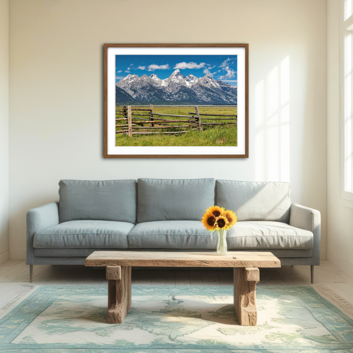 AUTO-MOCKUP ROOM | Grand Tetons and Corral Fence Wall Art