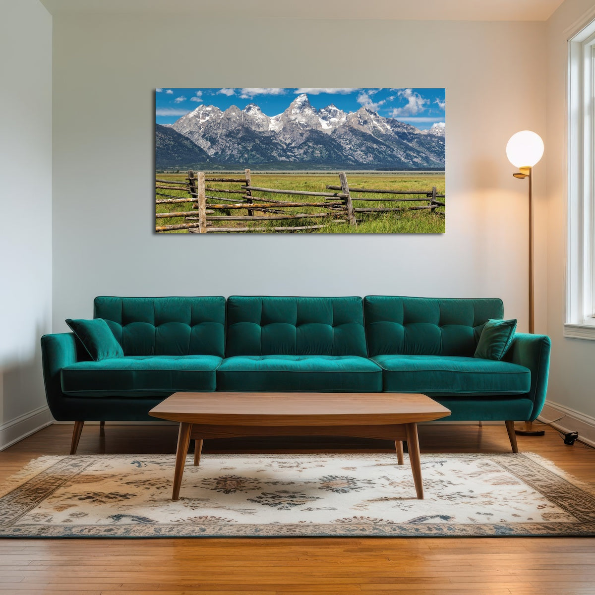 AUTO-MOCKUP ROOM | Grand Tetons and corral fence