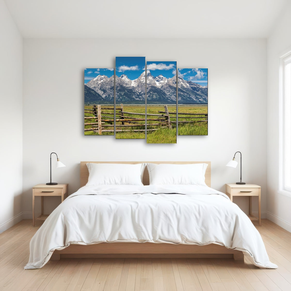 AUTO-MOCKUP ROOM | Grand Tetons and corral fence