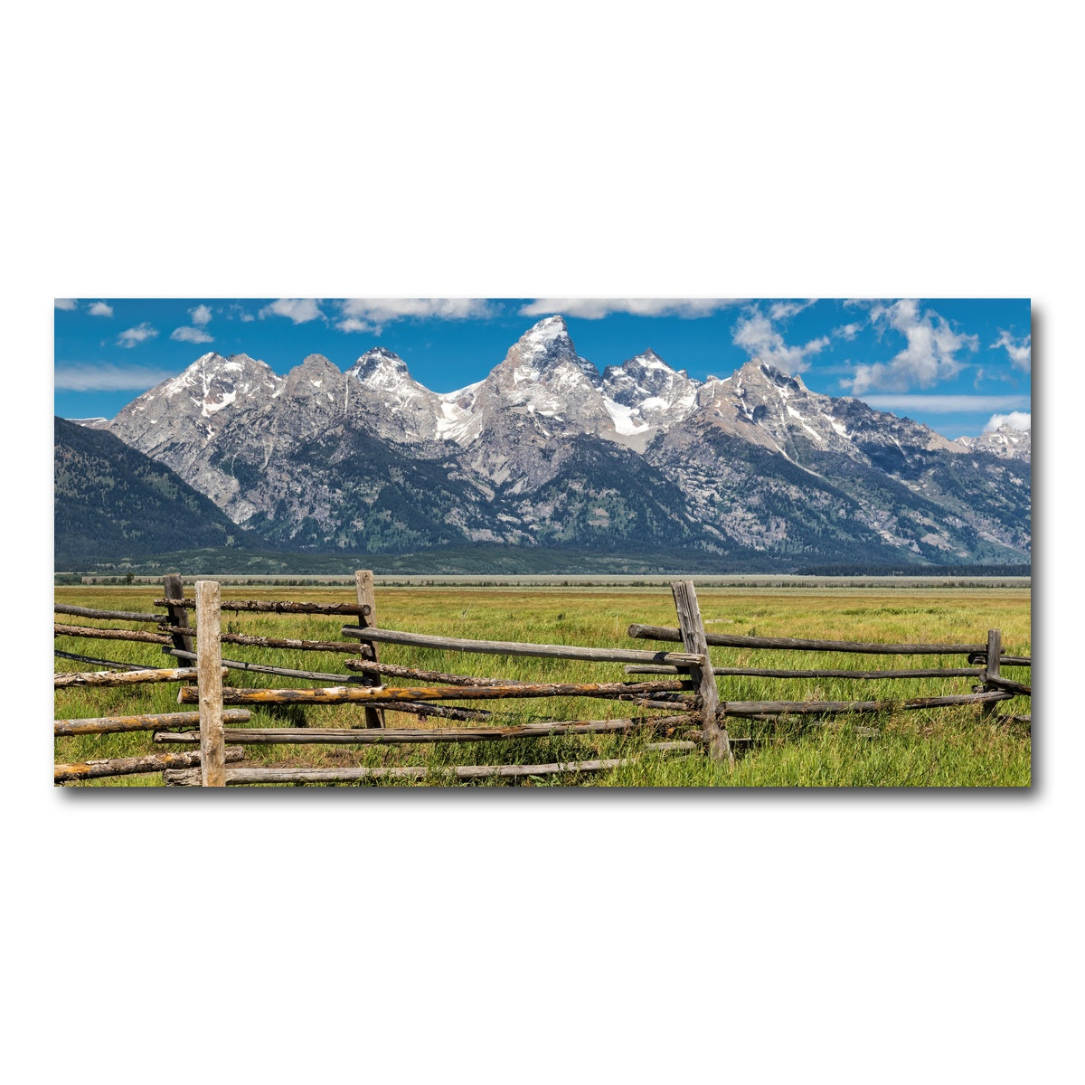 AUTO-MOCKUP WHITE | Grand Tetons and corral fence | 1 Piece | Gallery Wrap Canvas | group=2x1