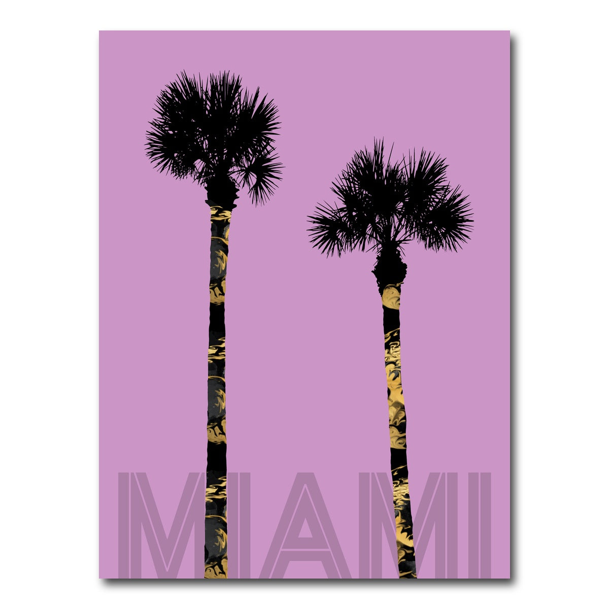 AUTO-MOCKUP WHITE | Graphic Art PALM TREES MIAMI pink | 1 Piece | Gallery Wrap Canvas | group=3x4