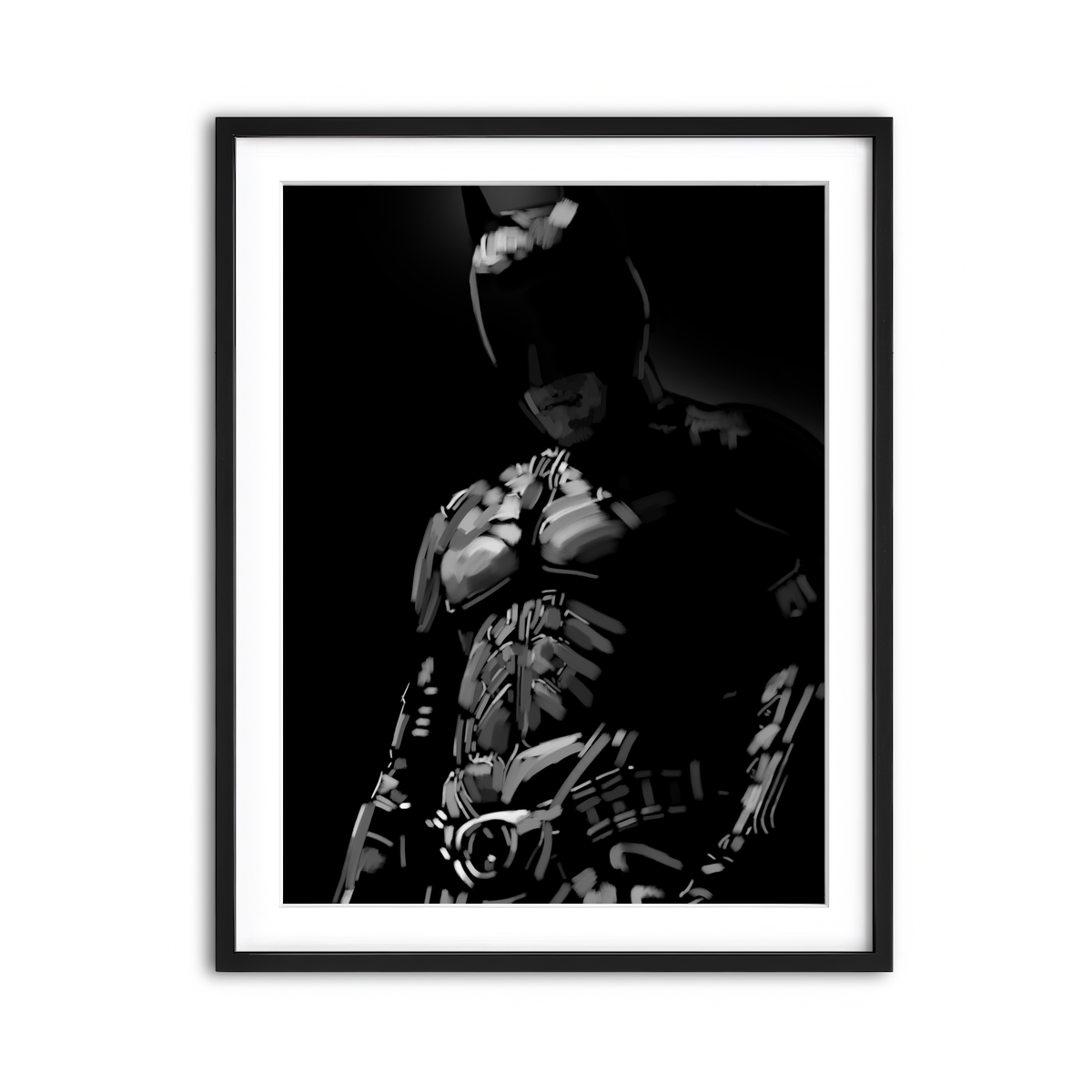 Grayscale Dark knight Wall Art
