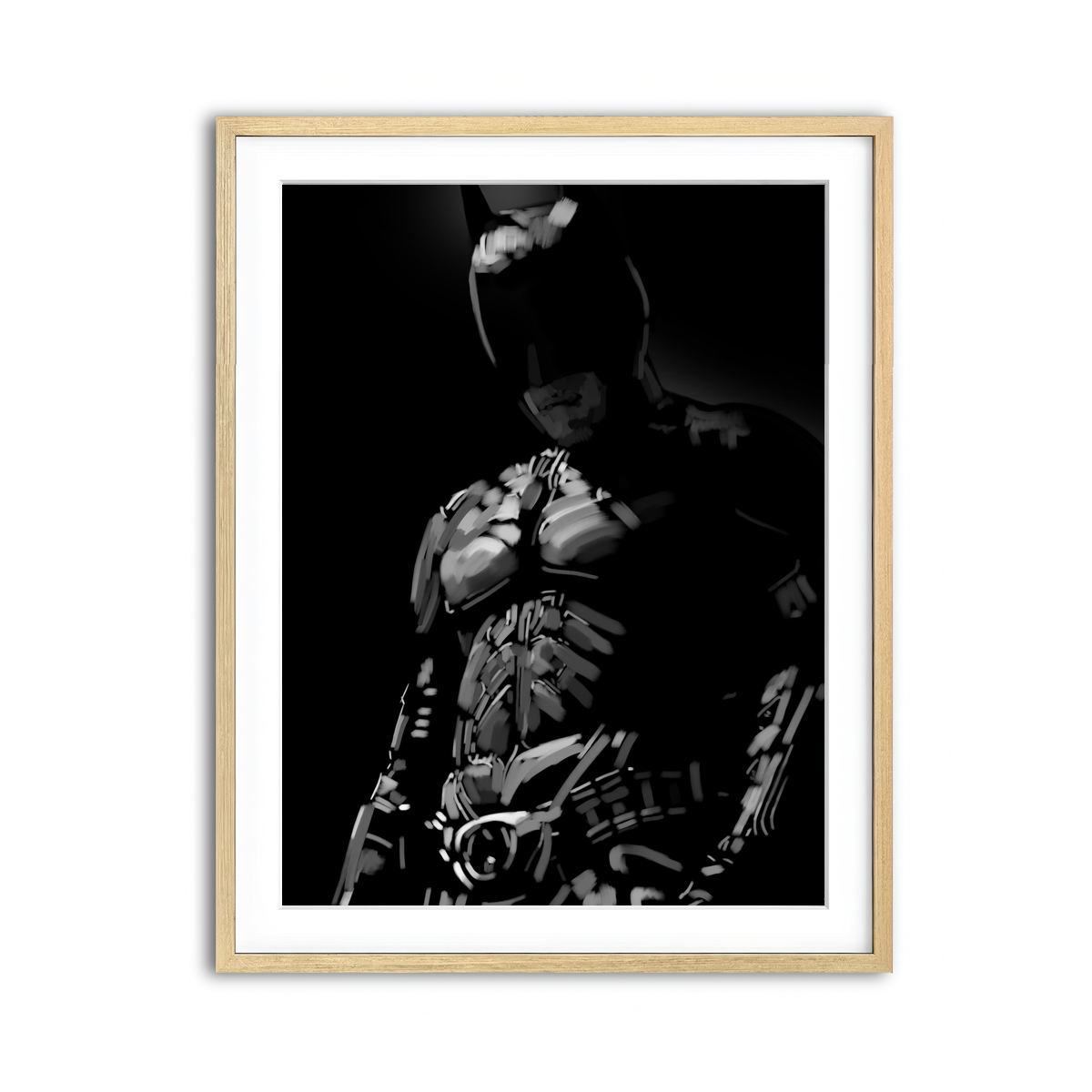 Grayscale Dark knight Wall Art