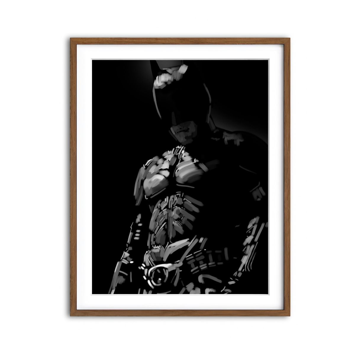 Grayscale Dark knight Wall Art