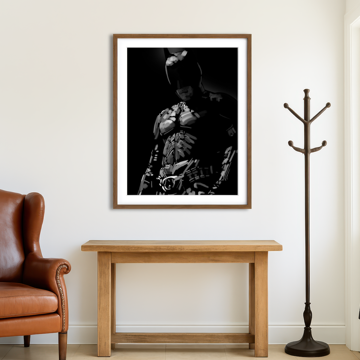 Grayscale Dark knight Wall Art