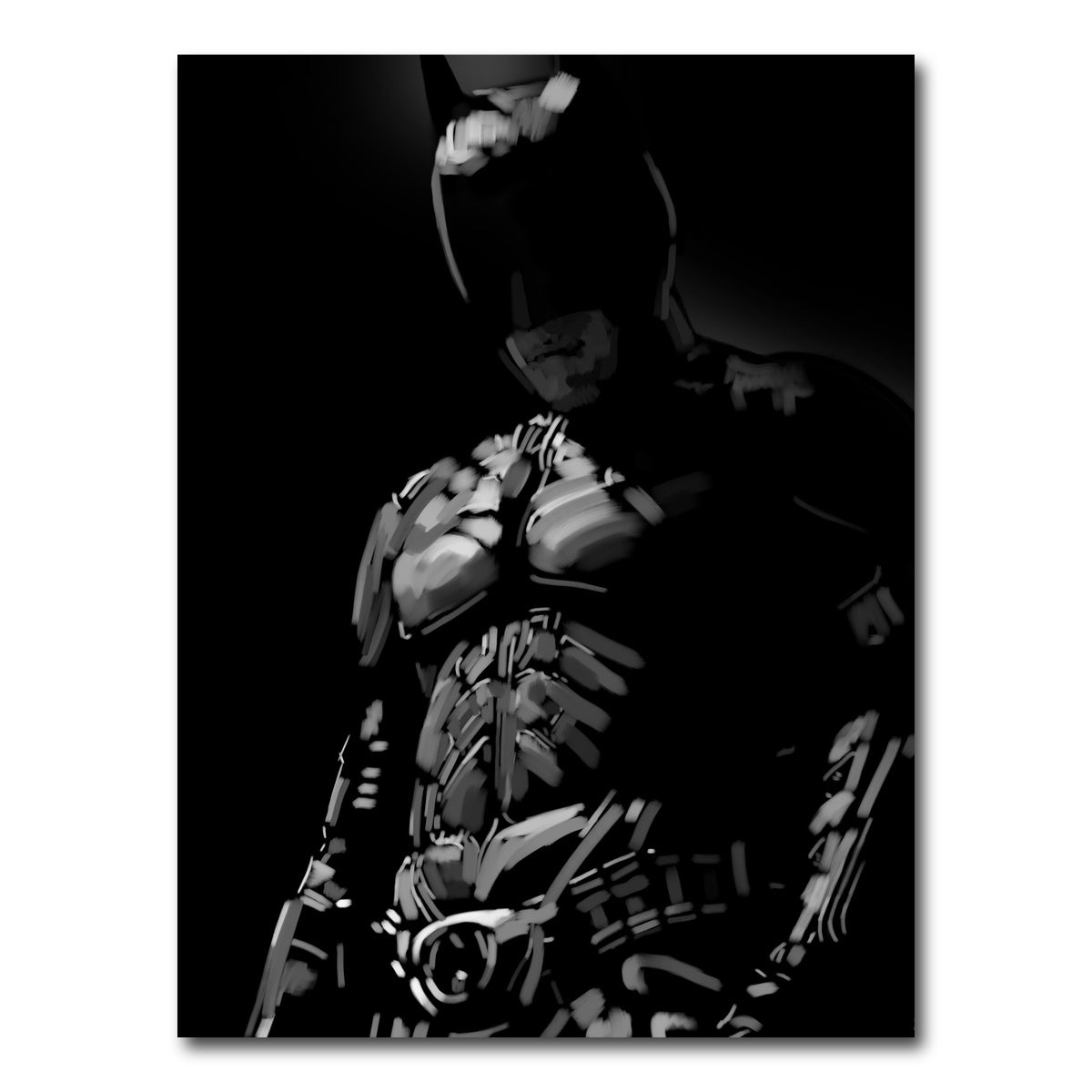 Grayscale Dark knight Wall Art