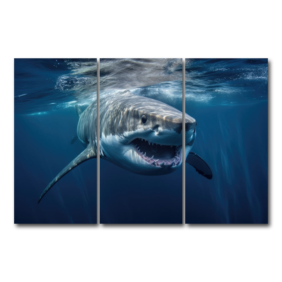 AUTO-MOCKUP WHITE | Great White Close Up | 3 Piece | Gallery Wrap Canvas | group=12x24