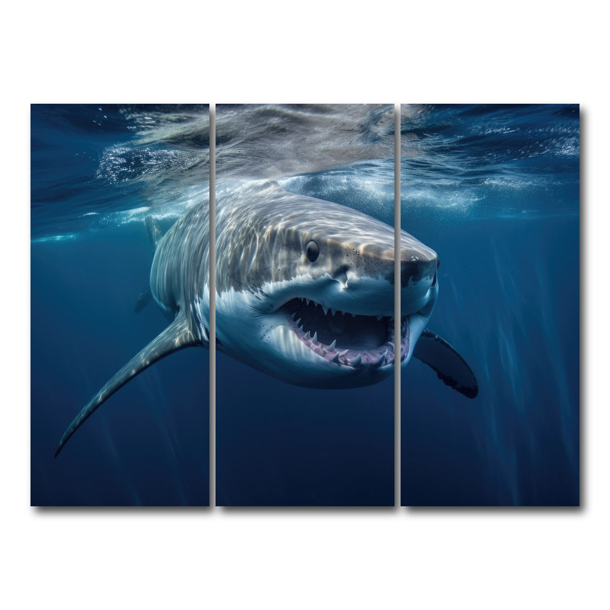 AUTO-MOCKUP WHITE | Great White Close Up | 3 Piece | Gallery Wrap Canvas | group=8x18