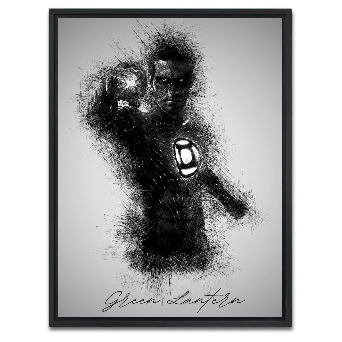 AUTO-MOCKUP WHITE | Green Lantern | 1 Piece | Black Framed Canvas | group=3x4