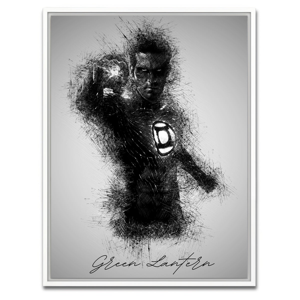 AUTO-MOCKUP WHITE | Green Lantern | 1 Piece | White Framed Canvas | group=3x4