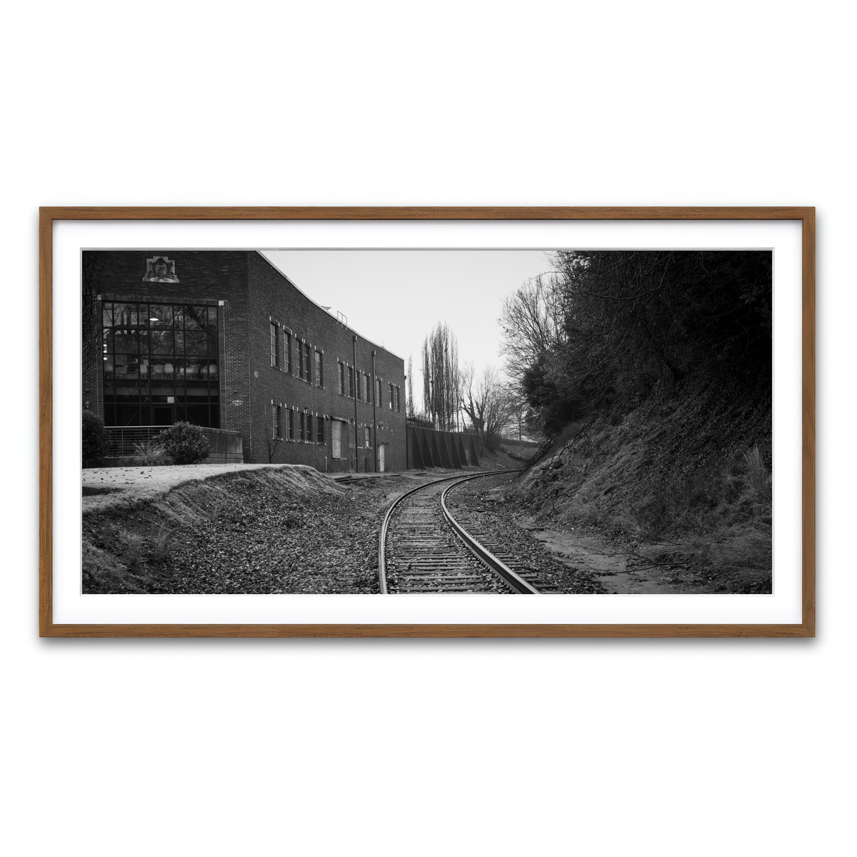 AUTO-MOCKUP WHITE | Greenville South Carolina Tracks | 1 Piece | Walnut Framed Print | group=2x1