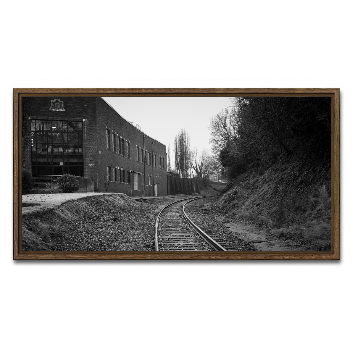 AUTO-MOCKUP WHITE | Greenville South Carolina Tracks | 1 Piece | Walnut Framed Canvas | group=2x1
