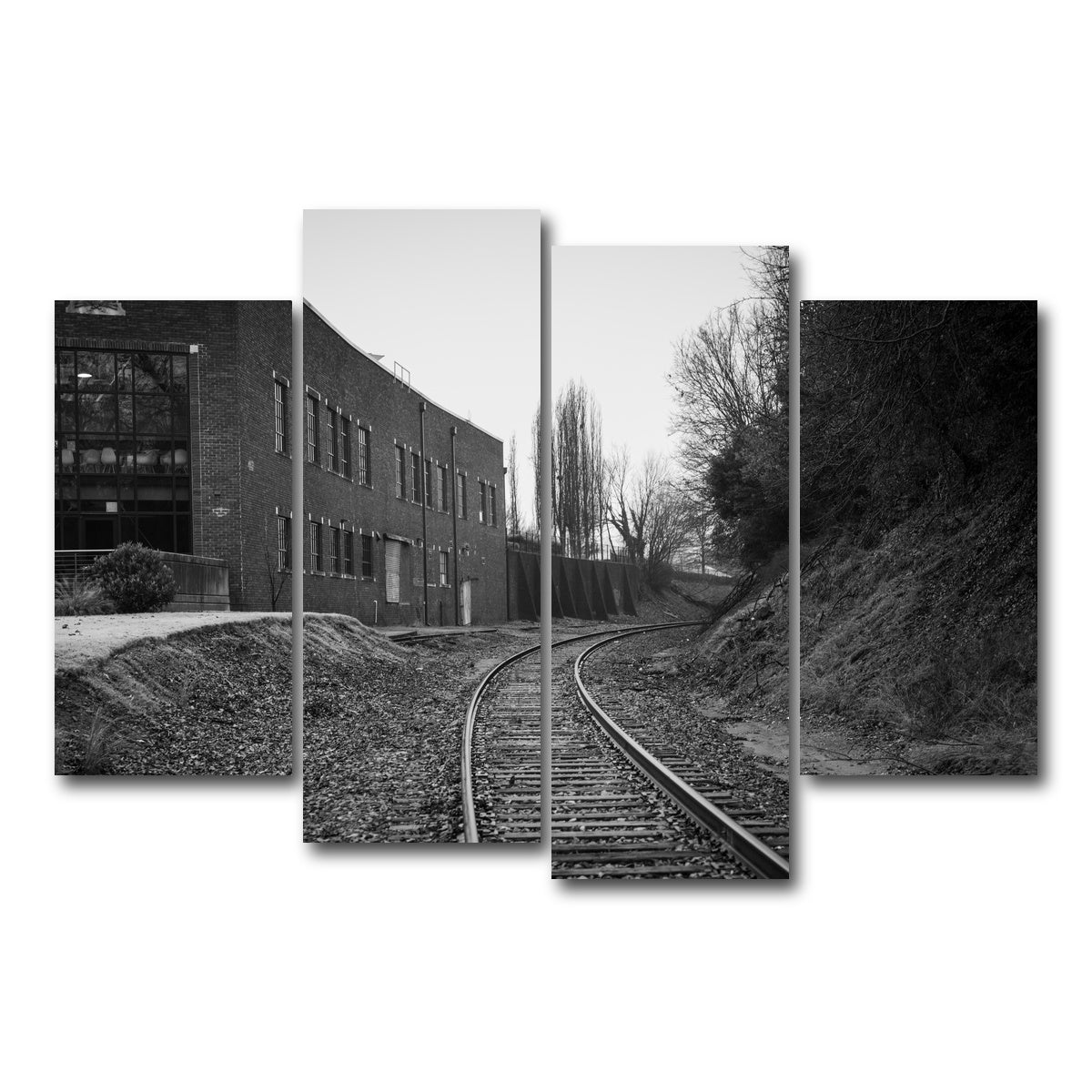 AUTO-MOCKUP WHITE | Greenville South Carolina Tracks | 4 Piece | Gallery Wrap Canvas | group=4_short