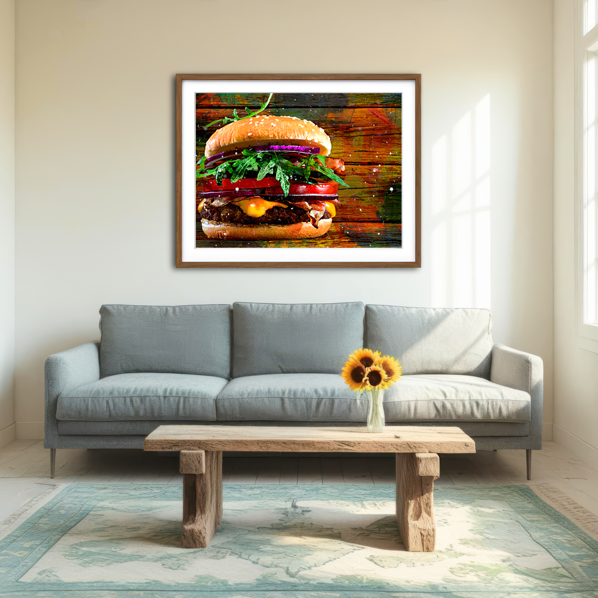 AUTO-MOCKUP ROOM | Hamburger Wall Art