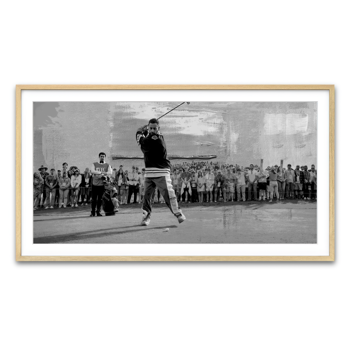 AUTO-MOCKUP WHITE | Happy Gilmore 2 Grayscale | 1 Piece | Natural Framed Print | group=2x1