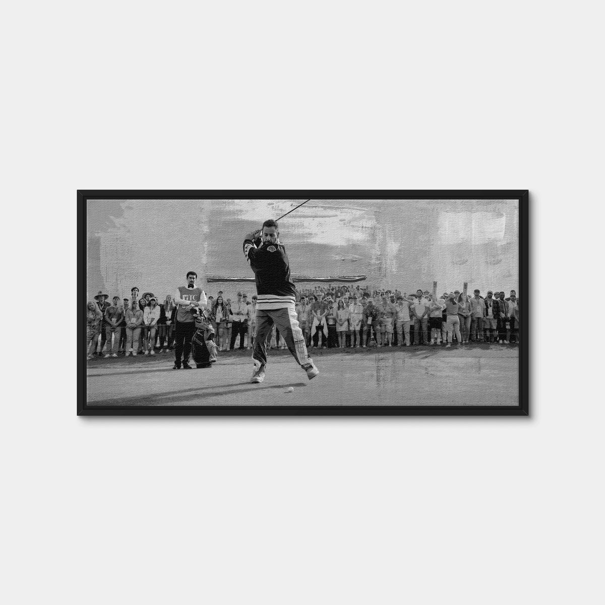 AUTO-MOCKUP WHITE | Happy Gilmore 2 Grayscale | 1 Piece | Black Framed Canvas | group=2x1