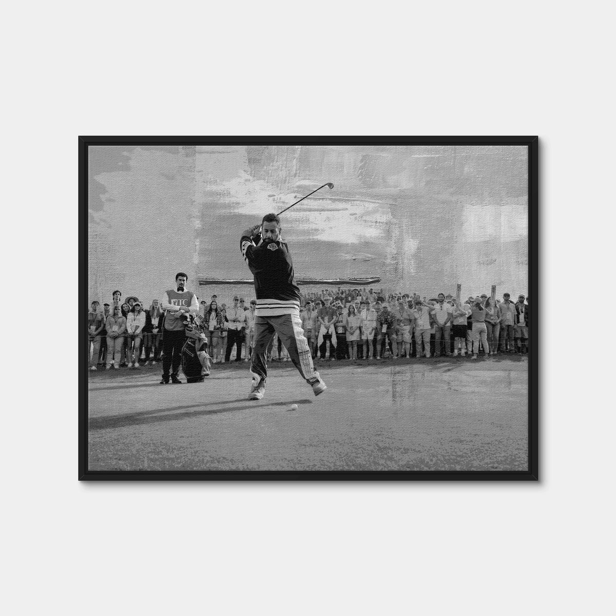 AUTO-MOCKUP WHITE | Happy Gilmore 2 Grayscale | 1 Piece | Black Framed Canvas | group=4x3