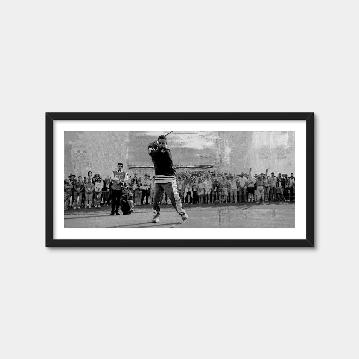 AUTO-MOCKUP WHITE | Happy Gilmore 2 Grayscale | 1 Piece | Black Framed Print | group=2x1