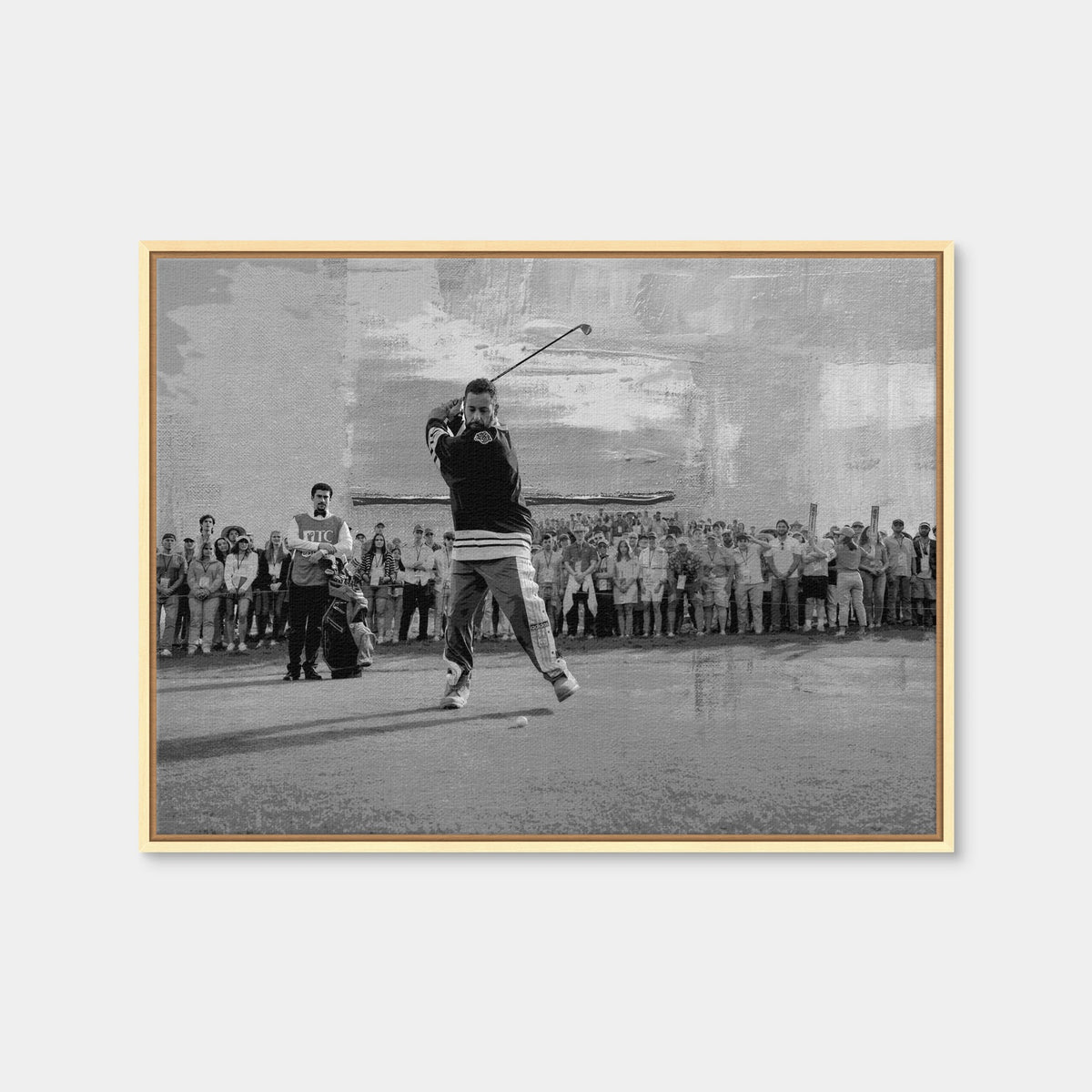 AUTO-MOCKUP WHITE | Happy Gilmore 2 Grayscale | 1 Piece | Natural Framed Canvas | group=4x3