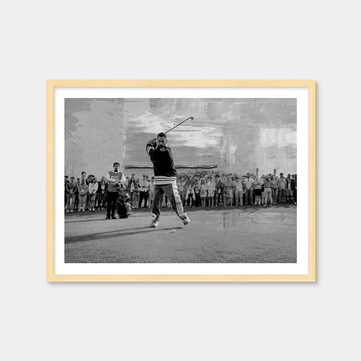 AUTO-MOCKUP WHITE | Happy Gilmore 2 Grayscale | 1 Piece | Natural Framed Print | group=4x3