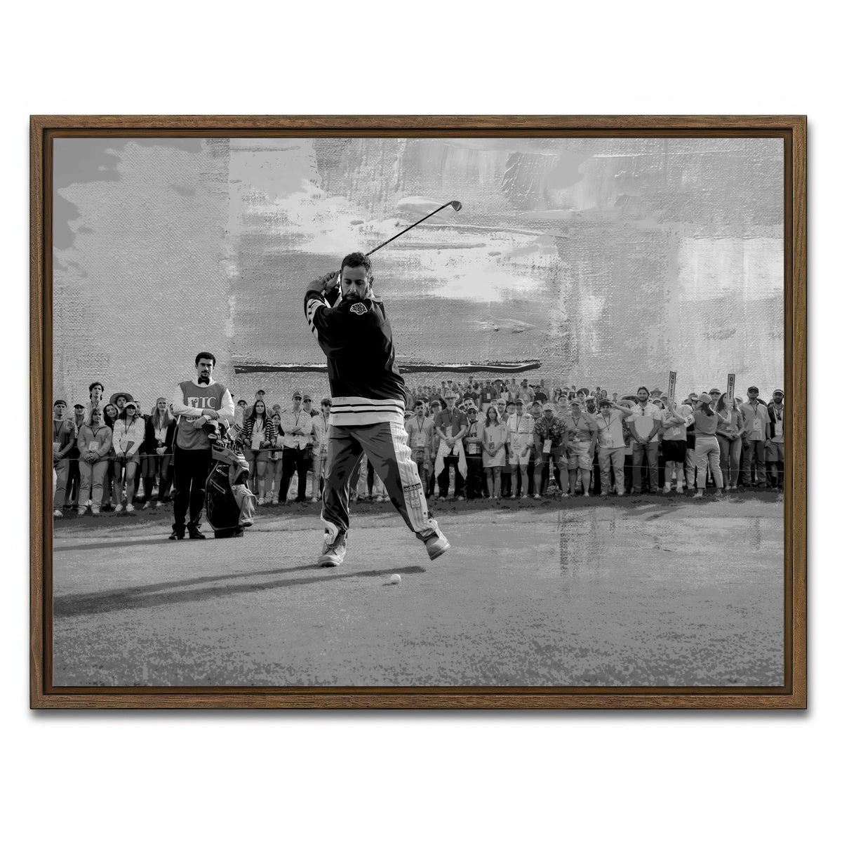 AUTO-MOCKUP WHITE | Happy Gilmore 2 Grayscale | 1 Piece | Walnut Framed Canvas | group=4x3