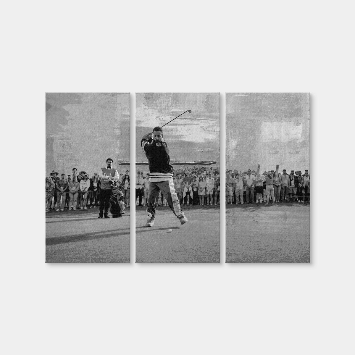 AUTO-MOCKUP WHITE | Happy Gilmore 2 Grayscale | 3 Piece | Gallery Wrap Canvas | group=12x24