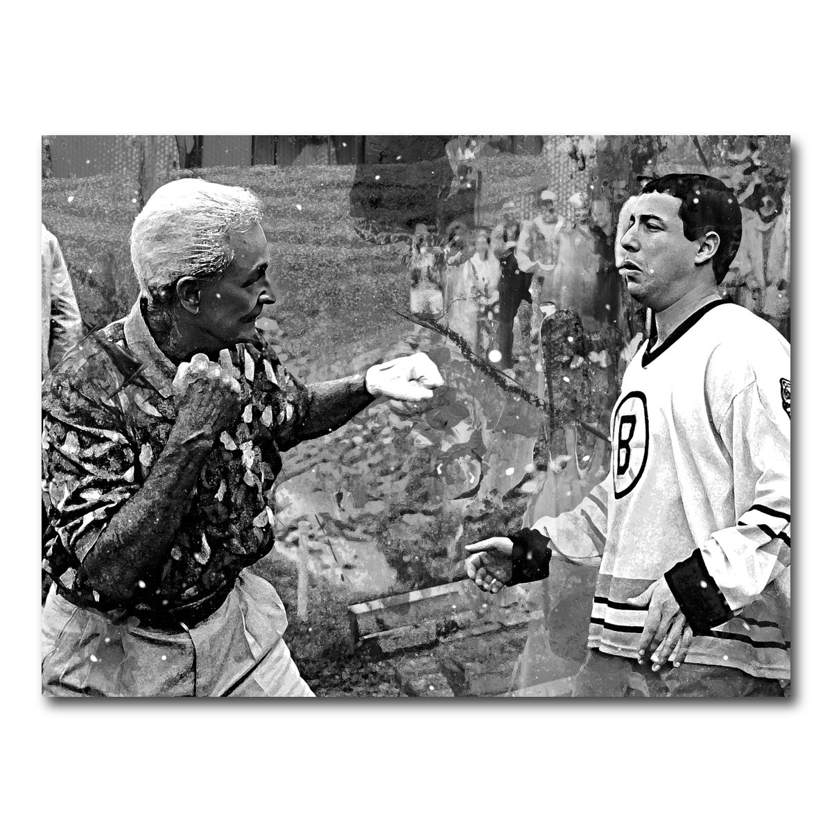 AUTO-MOCKUP WHITE | Happy Gilmore & Bob Barker Grayscale | 1 Piece | Gallery Wrap Canvas | group=4x3