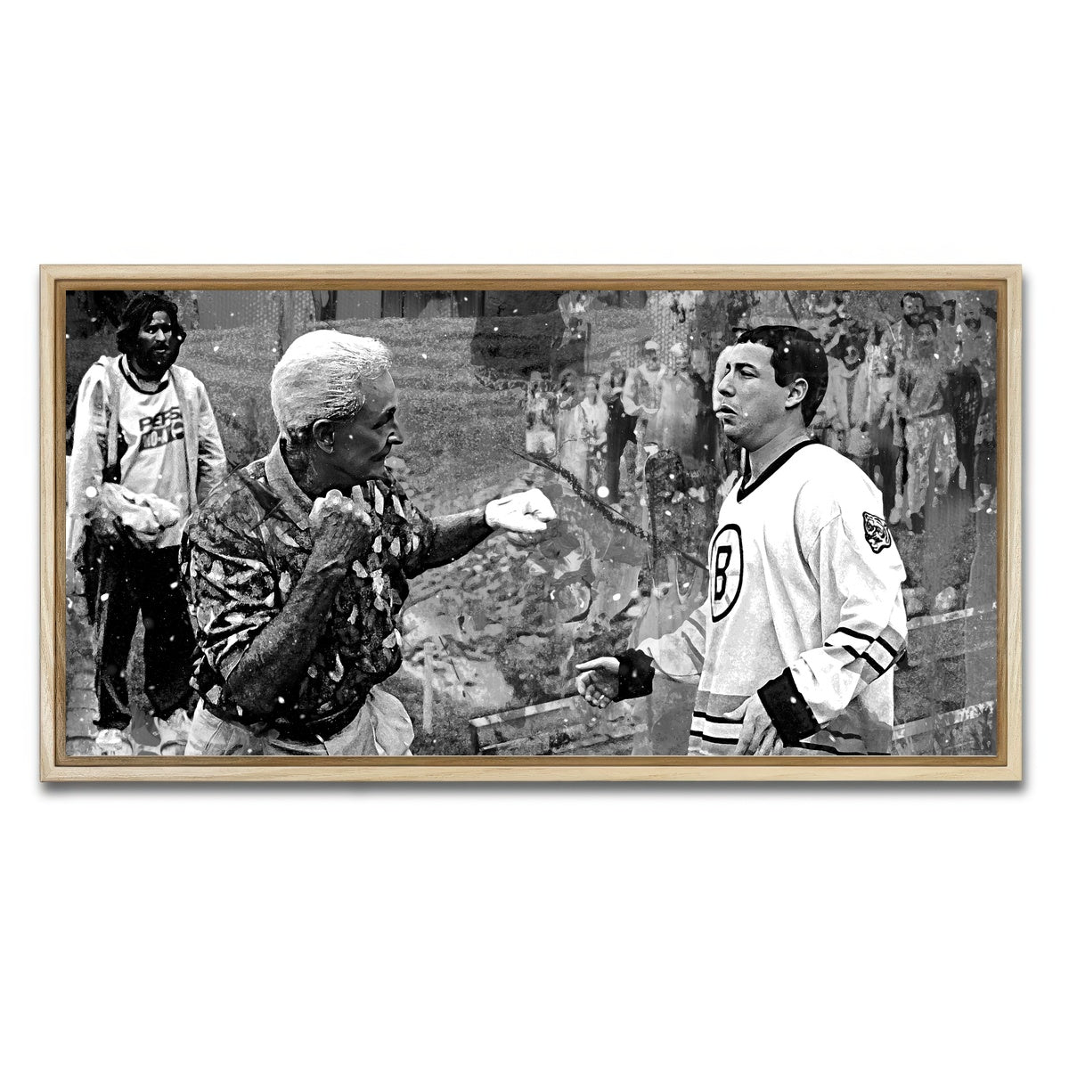 AUTO-MOCKUP WHITE | Happy Gilmore & Bob Barker Grayscale | 1 Piece | Natural Framed Canvas | group=2x1